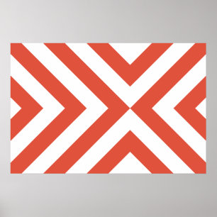 Poster Chevron Orange et Blanc