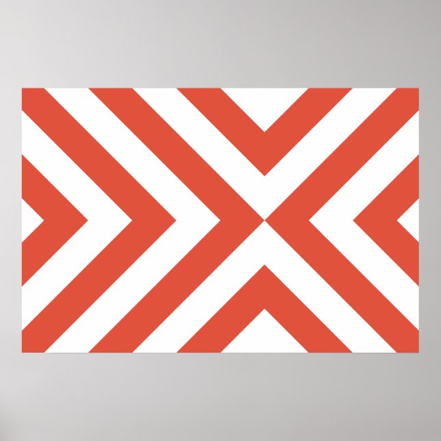 Poster Chevron Orange et Blanc (Devant)