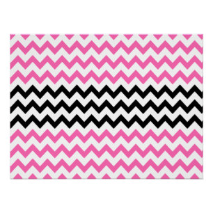 Poster Chevron rose chaud et noir par Shirley Taylor