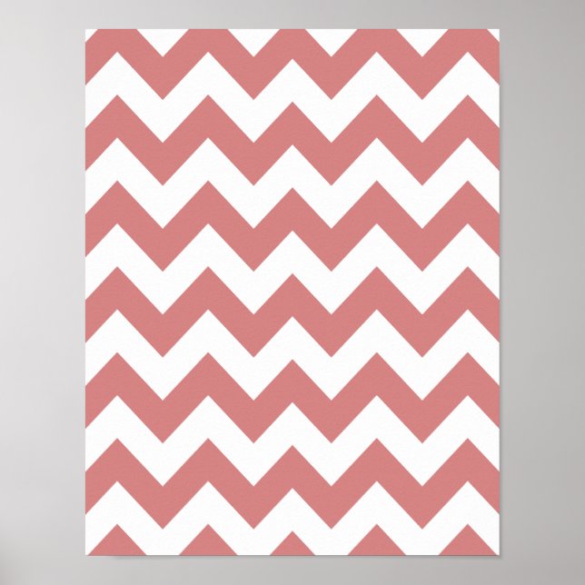 Poster Chevron rose gras (Devant)