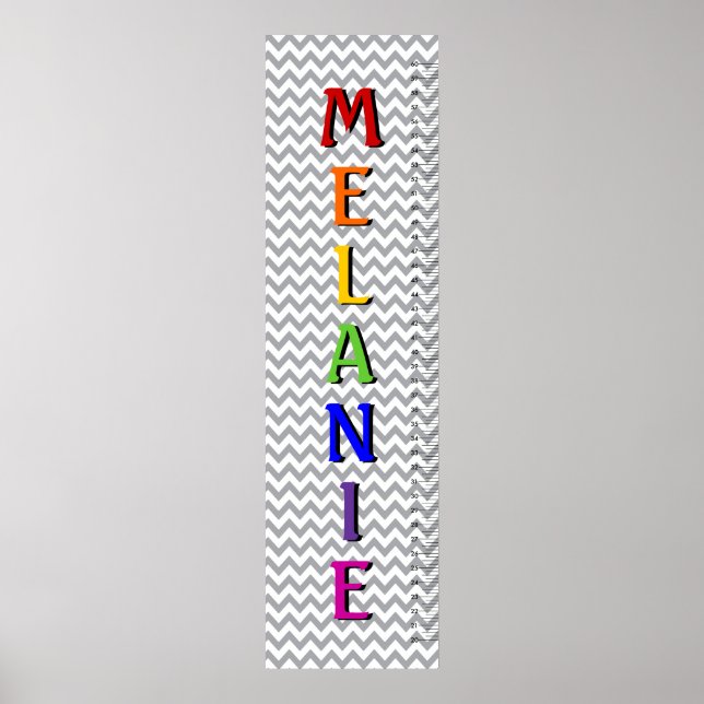 Poster Chevron Sept Lettre Nom Croissance Graphique (Devant)