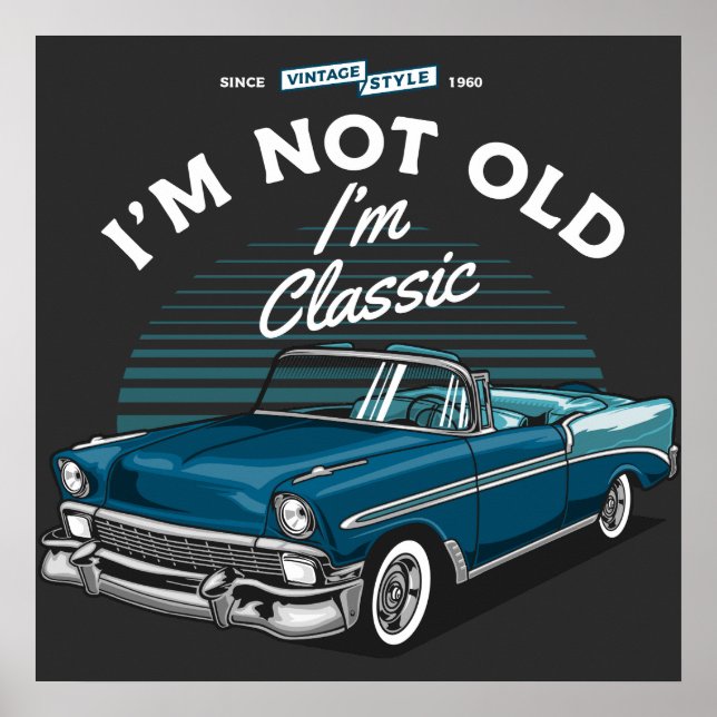 POSTER CHEVY DE VOITURE CLASSIQUE BEL AIR CONVERTIBLE 195 (Devant)