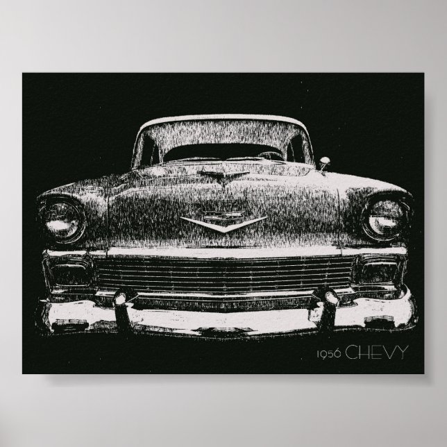 POSTER CHEVY SKETCH 1956 (Devant)