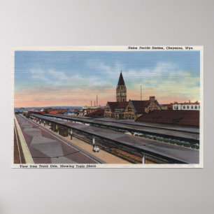 Poster Cheyenne, WY - gare de Pacifique des syndicats