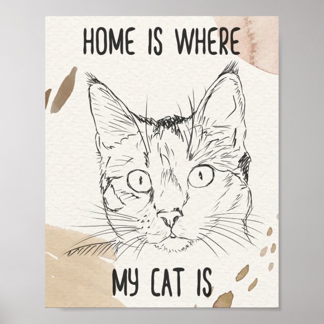 Poster Chez Moi, Où Est Mon Chat, Chez Moi, C'Est Où Est  (Devant)