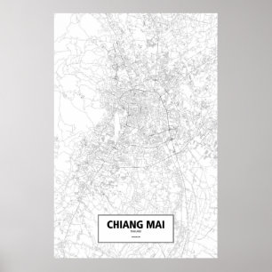 Poster Chiang Mai, Thailand (black on white)
