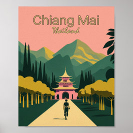 Poster Chiang Mai Thaïlande Poste de voyage minimaliste