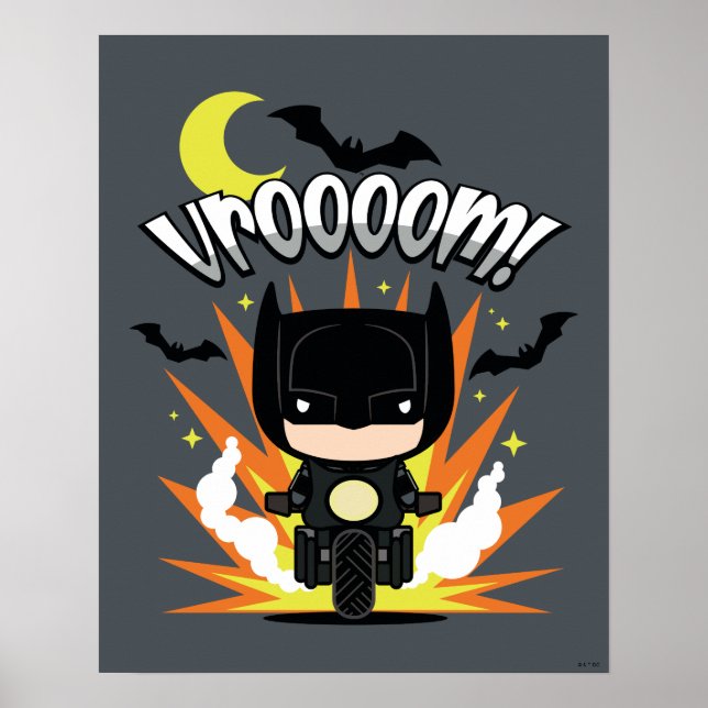 Poster Chibi Batman Batcycle (Devant)