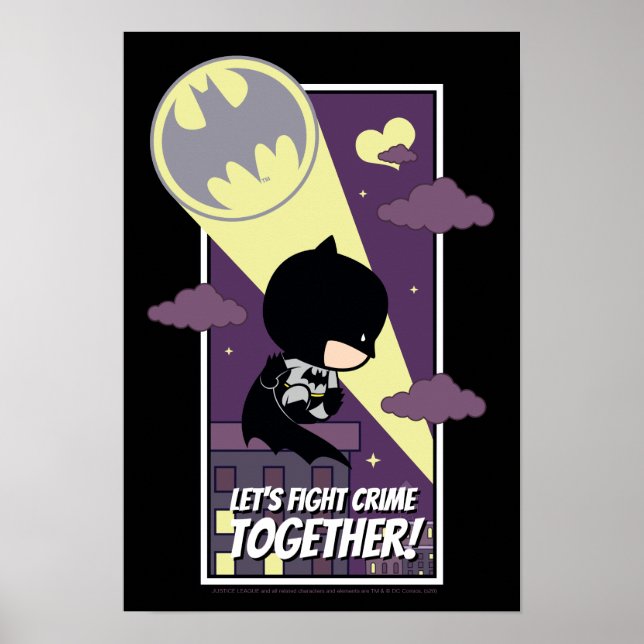 Poster Chibi Batman - Combattons la criminalité ensemble (Devant)
