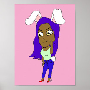 Poster Chibi Lapine Féminine