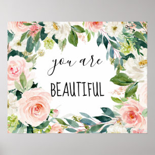 Poster Chic Aquarelle Floral Vous Êtes Beau