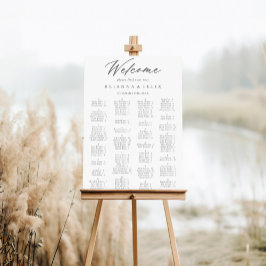 Poster Chic Calligraphie Argent Alphabétique Diagramme de