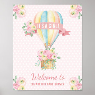 Poster Chic Chic Air Balloon Rose Floral Douche