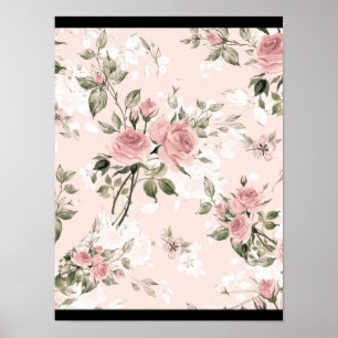 Poster Chic chic, français chic, vintage, floral, rustiqu