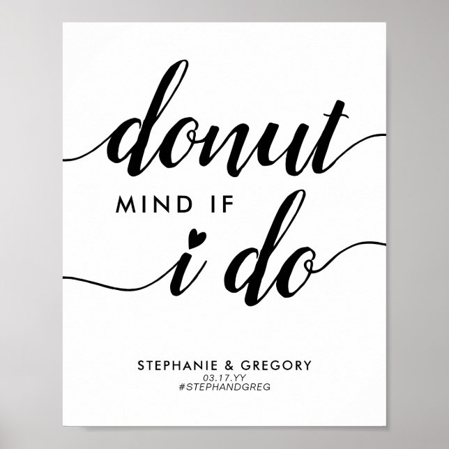 Poster Chic Donut Mind Si Je Fais Coeur Script Mariage Fa (Devant)