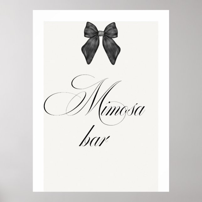 Poster Chic 'Elle noue le nœud' Bar Mimosa au nœud noir (Devant)