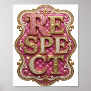Poster Chic Gold RESPECT Conception audacieuse