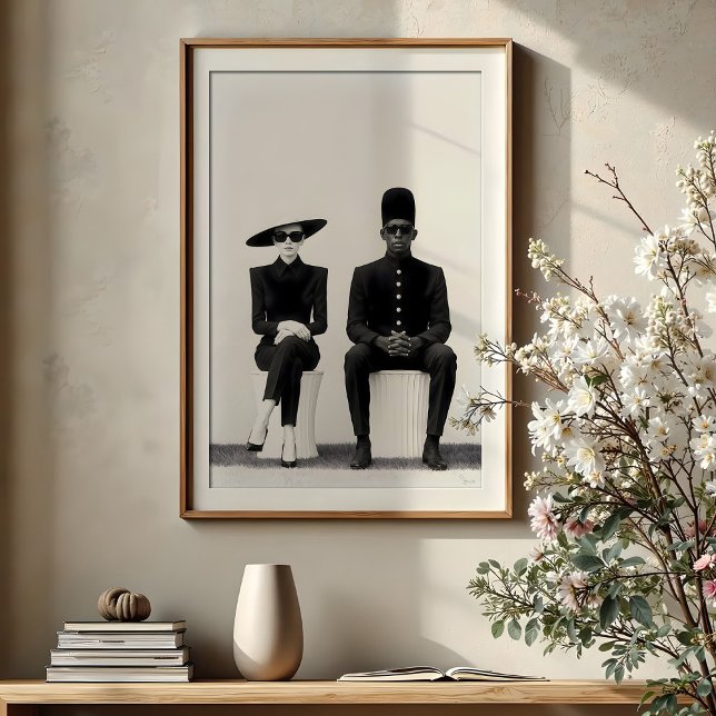 Poster Chic Monochrome Photographie Fashion Pair (Créateur téléchargé)