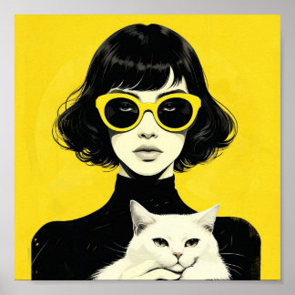 Poster chic noir et jaune rétro
