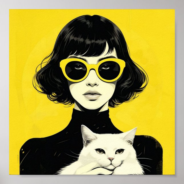 Poster chic noir et jaune rétro (Devant)