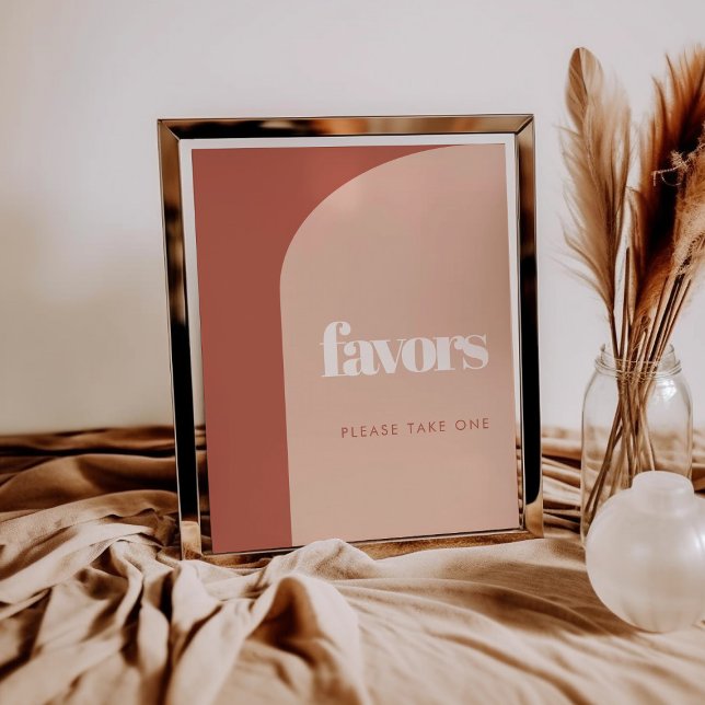 Poster Chic pêche en terre cuite arche mariage des faveur (Créateur téléchargé)