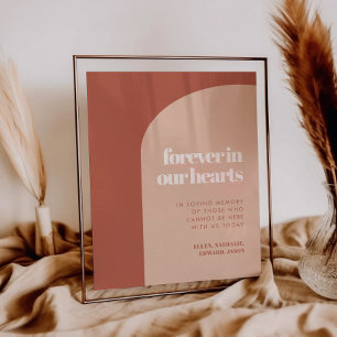 Poster Chic pêche terre cuite Forever dans notre coeur si