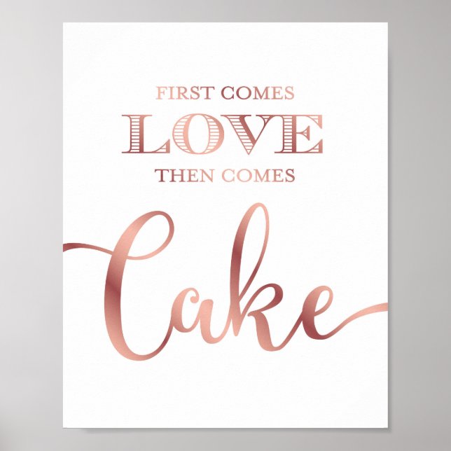 Poster Chic Rose Gold LOVE ALORS GÂTEAU CÔTÉ SIGNALER Imp (Devant)