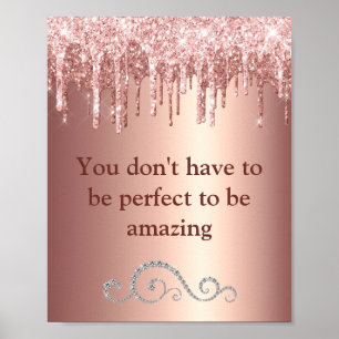 Poster Chic Rose Parties scintillant or Sparkle Motivatio