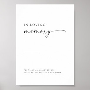 Poster Chic + Simple Script Moderne En Mémoire Du Signe