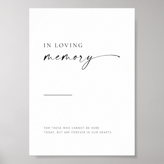Poster Chic + Simple Script Moderne En Mémoire Du Signe (Devant)