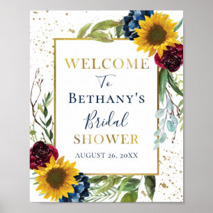 Poster Chic Sunflower Parties scintillant or Fête des mar