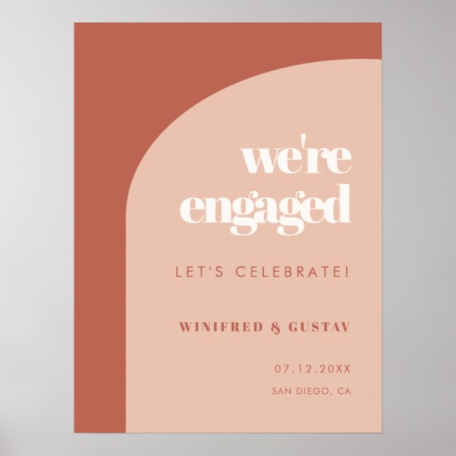 Poster Chic terracotta Nous sommes engagés (Devant)
