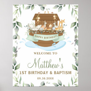 Poster Chic verdure Arche Noah's Anniversaire Baptême Bie