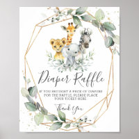 Chic verdure Jungle Animaux Bébé Déchets Raffle