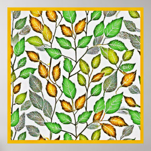 Poster Chic Vivid Motif Feuille
