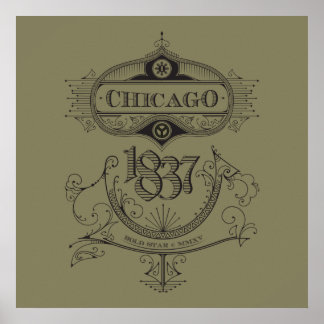 Poster Chicago 1837 Vintage