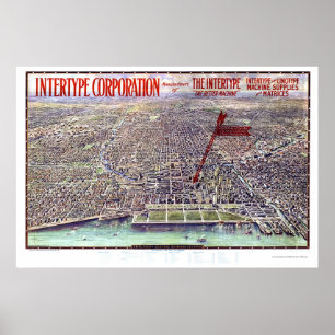 Poster Chicago, IL Carte panoramique - 1916