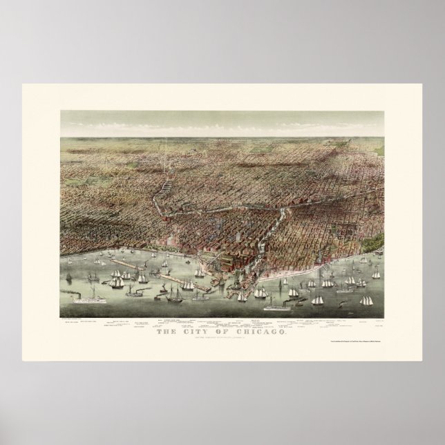 Poster Chicago, IL Panoramic Map - 1892b (Devant)