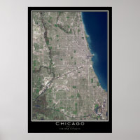 Chicago Illinois De La Carte Satellite Spatiale