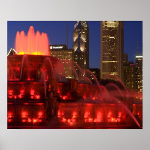 Poster Chicago, Illinois, fontaine Buckingham