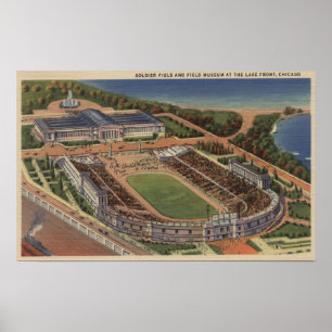Poster Chicago, Illinois - Soldats Field and Field