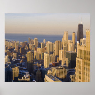 Poster Chicago, Illinois, vue panoramique depuis la Sears