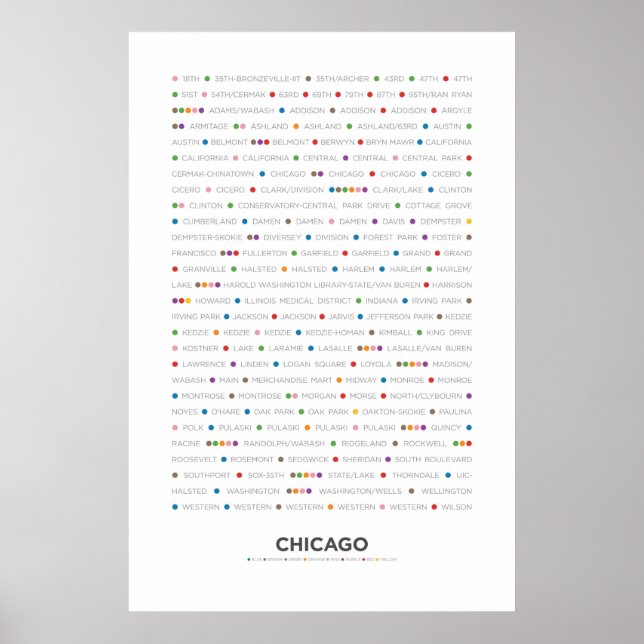 Poster Chicago - MetroDots (Devant)