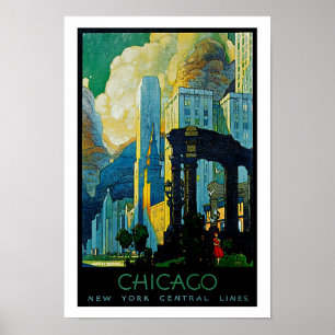 Poster Chicago ~ New York Central Lines