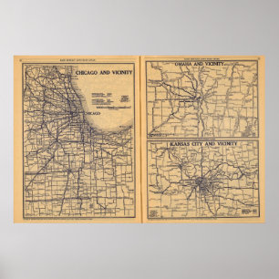 Poster Chicago, Omaha, Kansas City