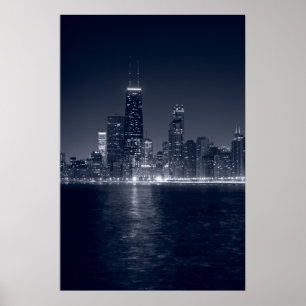 Poster Chicago On The Lake, Black & White