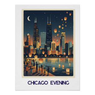 Poster Chicago Soir