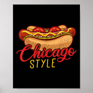 Poster Chicago Style Best Hot Dog Cadeau Hotdog