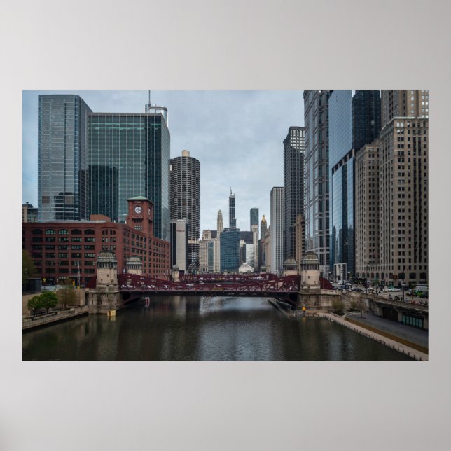 Poster Chicago View, photographie colorée (Devant)