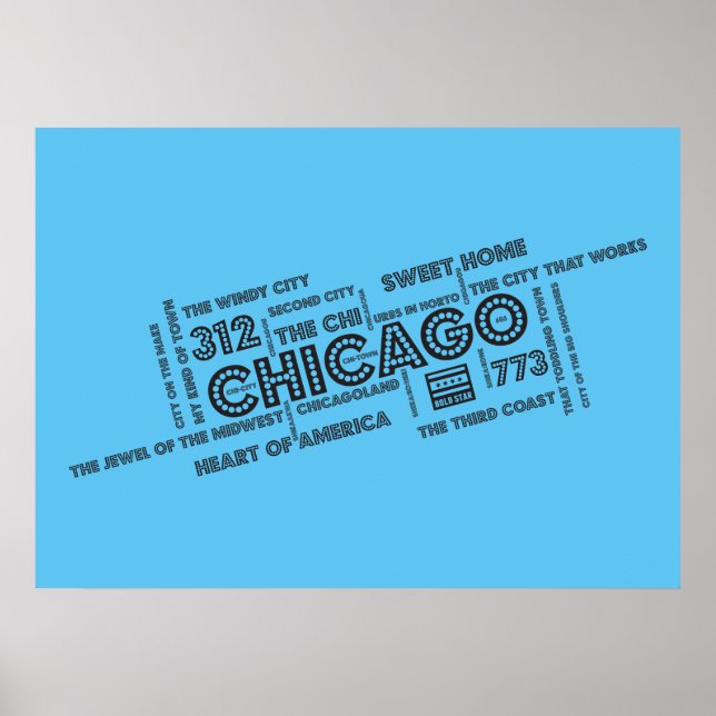 Poster Chicago Word Cloud (Devant)